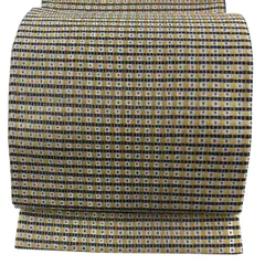 【美品】 袋帯 名品 縞 幾何学 銀糸 薄黄土色 六通 正絹 【中古】