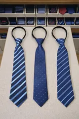 ⭐️【新品未使用】ワンタッチネクタイ 3本セット ネイビー系 メンズ ビジネス 簡単装着