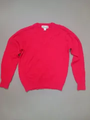 L エクスプレッションズ レッド パターン Vネック ニット セーター