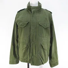 グリーンレーベルリラクシング ユナイテッドアローズ green label relaxing Sporting&Style M-65 ミリタリー ジャケット 40 緑系 カーキ 無地 ジップアップ ボタン