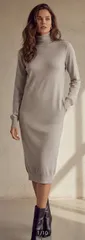 値下げ！シルエット抜群！断然早い者勝ち！HERMES エルメス 2025AW 最高級 カシミヤ シルク タートルネック ニット ワンピース ドレス 36 イタリア製　2A48のサムネイル