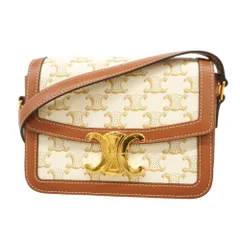 セリーヌ(Celine) セリーヌ ショルダーバッグ トリオンフ  レザー ホワイト ブラウン レディース