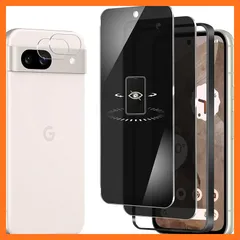 【新品】 【2+2枚】pixel 8a ガラスフィルム 180°覗き見防止 google pixel 8a フィルムのぞき見防止 硬度9H 飛散防止 撥水撥油 指紋防止 気泡ゼロ 自動吸着 グーグルピクセル 8a 用のカメラフィルム 0