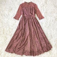 新品 スナイデル SNIDEL バックデザインレースオケワンピース ワイン