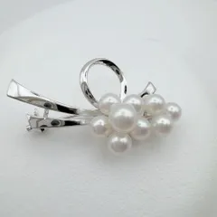 田崎真珠　ブローチ silver