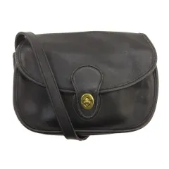 コーチ COACH オールドコーチ レザー ショルダーバッグ ターンロック USA製 9954 ブラック ■GY99