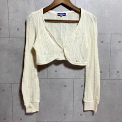 BURBERRY BLUE LABEL バーバリーブルーレーベル ニット カーディガン ボレロ ショート 長袖 トップス 38  アイボリー レディース S9-3-1