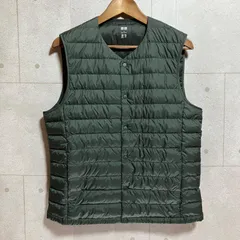 UNIQLO ユニクロ ウルトラライトダウン コンパクト Vネック ベスト ダウンベスト アウター 軽量 M グリーン 緑 メンズ S9-3-6