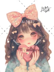 A-1877 女の子 ステッカー sticker 素材 コラージュ collage シール achashop