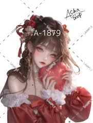 A-1879 女の子 ステッカー sticker 素材 コラージュ collage シール achashop