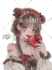 A-1880 女の子 ステッカー sticker 素材 コラージュ collage シール achashop