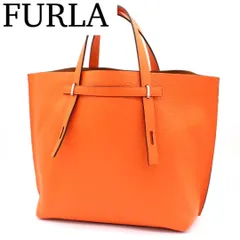 【極美品】FURLA ジョーヴェ ハンドバッグ トートバッグ レザー オレンジ