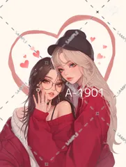 A-1901 女の子 ステッカー sticker 素材 コラージュ collage シール achashop