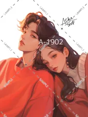 A-1902 カップル ステッカー sticker 素材 コラージュ collage シール achashop