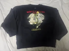 ウーヨンミ フラワー プリント バックロゴ スウェット ネイビー - 22SS