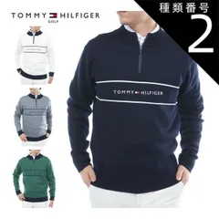 種類2：GRY(19)/LL  トミーヒルフィガー フロントロゴ ハーフジップ モックネック ニットセーター ゴルフウェア メンズ 2025年秋冬モデル M-3L THMA587