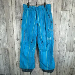 BURTON ak AK バートン エーケー GORE-TEX ゴアテックス 防寒 撥水 防水 耐水 水色 スノボ スノーボード スキー ウェア ストライプ ナイロン パンツ メンズ L サイズ
