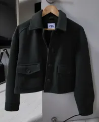 ザラ DARK GREEN ショート ジャケット