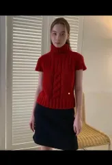 アレンタートルネック半袖ニット