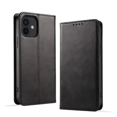 カード収納 手帳型 手帳型 スタンド機能 手帳型 アイフォン iphone12 スマホケース 12 マグネット式 薄型 カバー 放熱性 手帳 軽量 レザー 型 ケース 衝撃吸収 ケース iphone12pro 落ち着いた色【ブラック】 【KWATUNG】iph