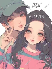 A-1913 カップル ステッカー sticker 素材 コラージュ collage シール achashop