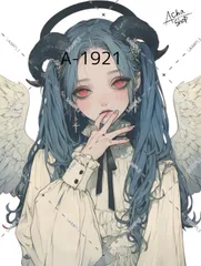 A-1921 女の子 ステッカー sticker 素材 コラージュ collage シール achashop