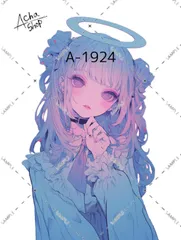 A-1924 女の子 ステッカー sticker 素材 コラージュ collage シール achashop