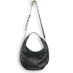 【吉高由里子着用】FURLA フルラ 本革 レザー ホーボー 2WAY ワンショルダーバッグ ハンドバッグ 黒 肩掛け ゴールド金具 大容量 ジップ