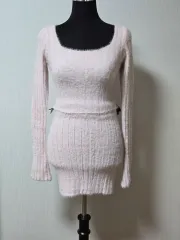 アンゴラ ツーピース セット ライトピンク