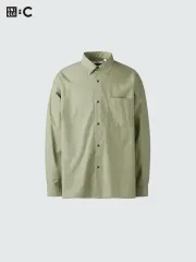 XL UNIQLO :C ブロードクロス オーバーサイズ シャツ (グリーン)
