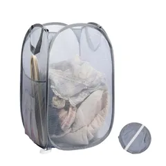 メッシュ 大容量 ランドリーバッグ 70L ランドリーボックス ランドリーバスケット 洗濯籠 洗濯物入れ 縦型 収納 折りたたみ 超軽量 洗濯かご 旅行 洗濯カゴ 持ち運び可能