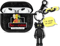 Airpods 第1世代 ケースTPU素材 イヤホンケースキーホルダー Airpods リングロープ 付き 保護 耐衝撃 防水 ケース 防塵 全面保護 光沢のある生地 Airpods 第3世代 ケース (AirPods 第3世代 Black)