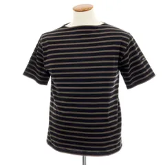 【中古】セントジェームス SAINT JAMES コットン ボーダー ボートネック 半袖Ｔシャツ ブラックxグレー【サイズ5】【メンズ】