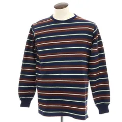 【中古】バーバリアン Barbarian コットン ボーダー クルーネック 長袖Ｔシャツ ブラウンxネイビー【サイズXL】【メンズ】のサムネイル