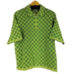 ザラ ZARA チェック柄 パイル地 ポロシャツ メンズ import：M 