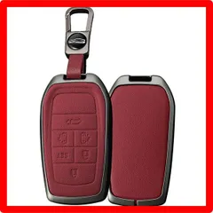 ★送料無料★Color:Dレッド トヨタ用 スマート キーケース キーホルダー 合金+PUレザー キーカバー アルファード ヴェルファイア ヤリスクロス ヴィオス90系 プリウス カムリ シエンタ ノア ハリアー RAV4 クラウンに適用 アクセサリー オシャ