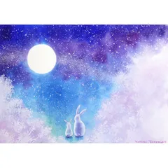 月兎-Tsukito-︎︎さま専用3月（原画）春夜の色【SMサイズ／水彩画／#3062】