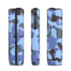 【在庫セール】ONE 用のカバー i PUレザー i アイコス互換品 ILUMA 滑り止め 新型 360°全面保護 迷彩柄 耐衝撃 ワンに適合する 持ち運び便利 イルマ アクセサリ IQOS プレゼント 加熱式たばこ用ケース (ブルー) KAZARI