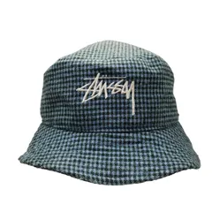 ステューシー Stussy Wool Check Big Stock Bucket Hat ウール チェック ビッグ ストック バケット ハット レディース  S/M