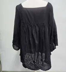 g-cut スクエアネック エンブロイダリー 刺繍 エンブロイダリー ブラウス (フリーサイズ)