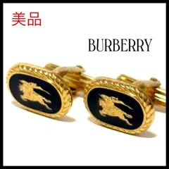 バーバリー  カフス  カフリンクス  ブラック×ゴールド  黒 金  ホースロゴ  ビジネス  結婚式  美品  BURBERRY