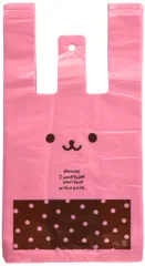 【在庫セール】HEADS 100枚 片面デザイン うさこ S W180×D100×H350mm US-S ピンク レジ袋 手提げ袋 ヘッズ(Heads)