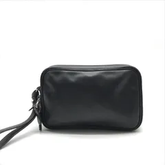 美品 Dunhill ダンヒル ロゴ型押し レザー クラッチ ハンド セカンド バッグ ブラック メンズ 鞄 BAG r952