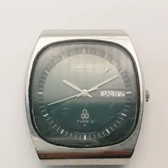 【稼働 良品】0217-3 SEIKO TYPEⅡ セイコー タイプ2 7546-6000 メンズ腕時計 クォーツ フェイスのみ デイデイト グリーン文字盤