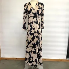 【k-40】Ling Fei Fashion ロング丈　羽織　ガウン　カーディガン　長袖　花柄　リゾート感　XLサイズ
