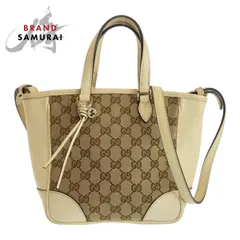 美品 GUCCI グッチ ベージュ アイボリー ゴールド金具 GGキャンバス/レザー 449241 ショルダーバッグ ハンドバッグ 2way レディース 503744【中古】