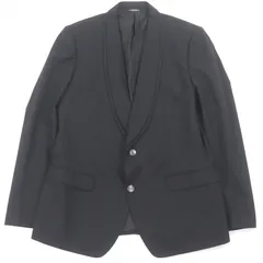 未使用品□DOLCE&GABBANA ドルチェ＆ガッバーナ ウール100% シングル テーラードジャケット ブラック 52 イタリア製 正規品 メンズ
