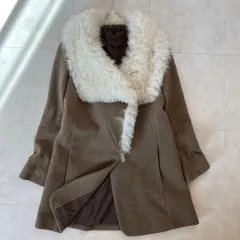 極美品✨theoryセオリー　リアルファー付カシミヤウールコート　S ベージュ