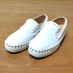 Christian Louboutin クリスチャンルブタン スリップオン 靴 34 21ｃｍ相当 レザー 白 ホワイト