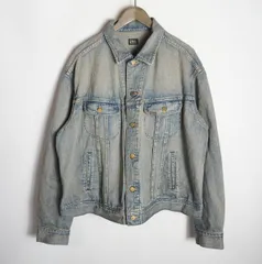 美品 24AW Lee リー × BEAMS ビームス RIDERS JACKET LB0572 101-J デニム トラッカー ジャケット 加工 サイズXL インディゴ 青 557Q♪